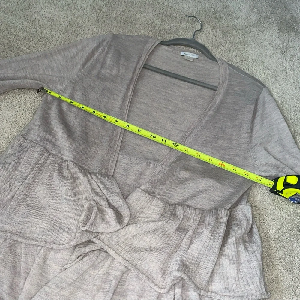 Garnet Hill Merino Wool Cardigan Sweater Medium‎ Tired Ruffles * READ Below